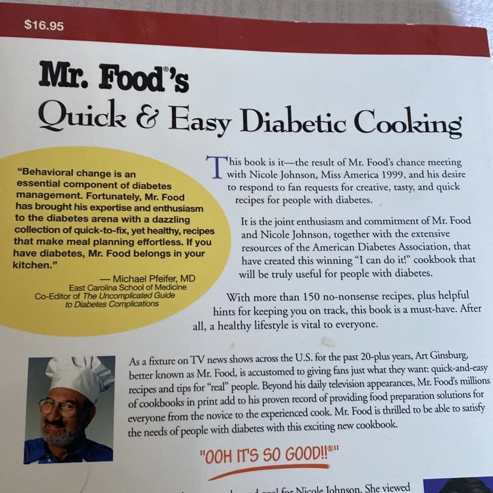 3/$29 - NWOT VTG Mr. Food’s Quick & Easy Diabetic Cooking by Art Ginsburg